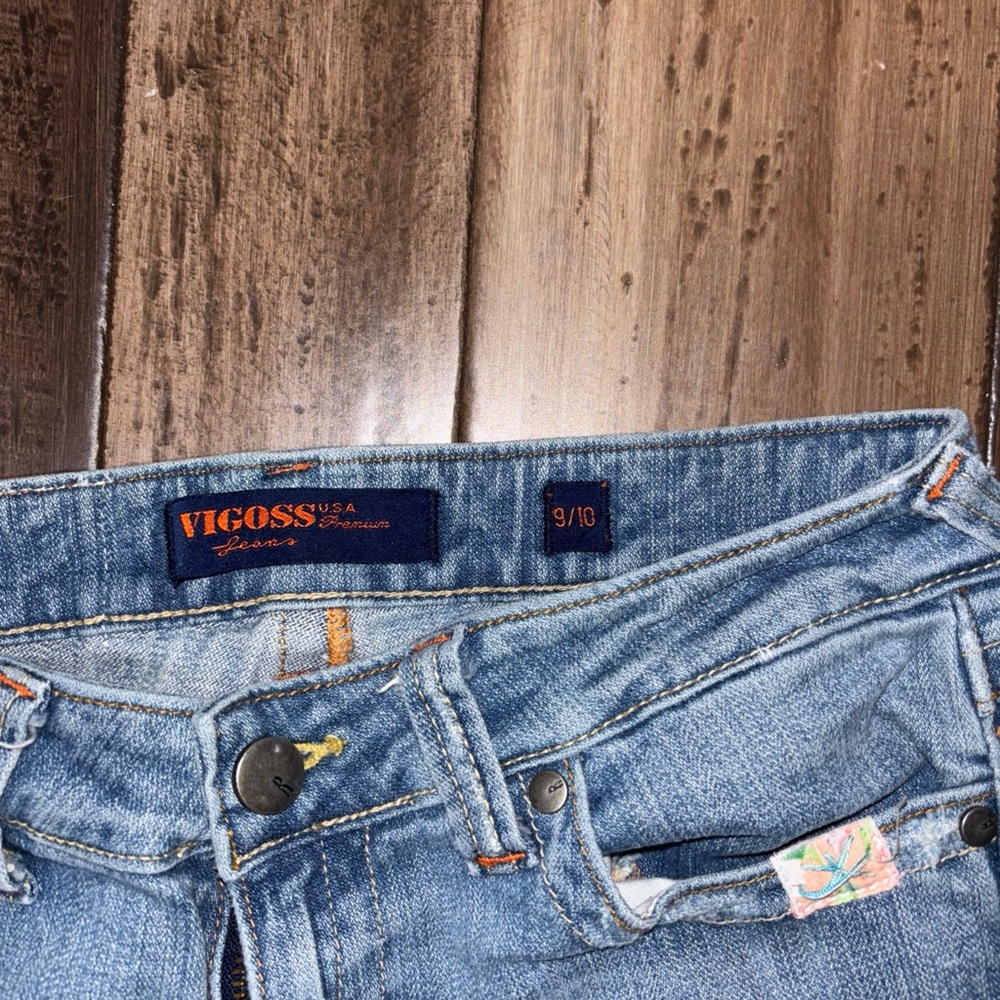 Vigoss Blue Flare Jeans with Colorful Patchwork - Picture 4 of 4